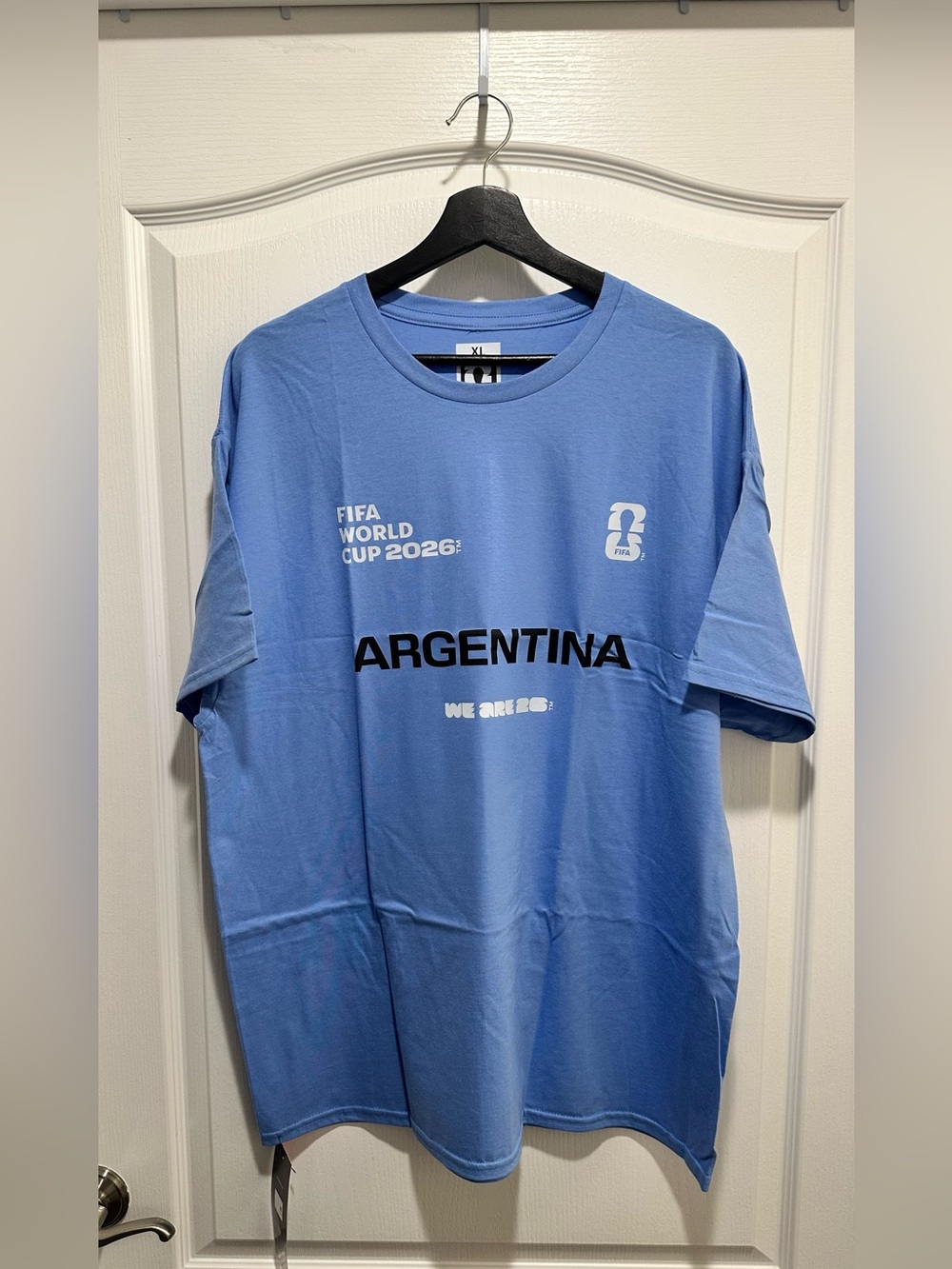 FIFA World Cup 2026 Authentic Argentina Light Blue T-Shirt, Size XL